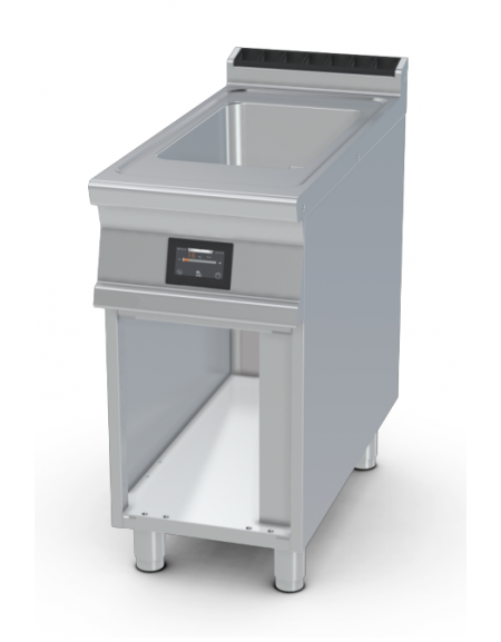 Bagnomaria elettrico monofase su mobile a giorno, vasca per GN 1/1, cm 15h - comandi Touchscreen - cm 40x90x90h