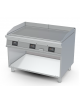 Fry-top elettrico liscio cromato su mobile a giorno - piastra cm 110,5x65, 3 zone cottura, comandi digitali - cm 120x90x90h