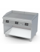 Fry-top elettrico su mobile a giorno - piastra 1/3 rigato + 2/3 liscio cromato, 3 zone cottura, comandi digitali - cm 120x90x90h