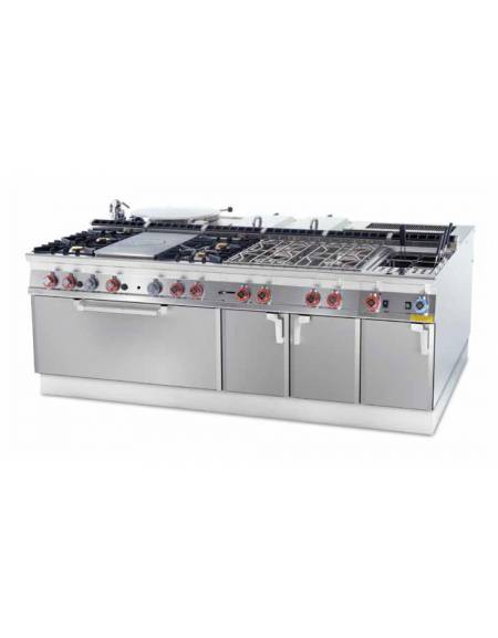 Friggitrice elettrica su mobile, 2 vasche da Lt 25+25, cm 31x51x33h cad. - comandi digitali - cm 80x90x90h