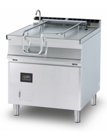 Brasiera elettrica con ribaltamento vasca motorizzato - capacità Lt 80, vasca fondo acciaio inox, comandi digitali - cm 80x90x90