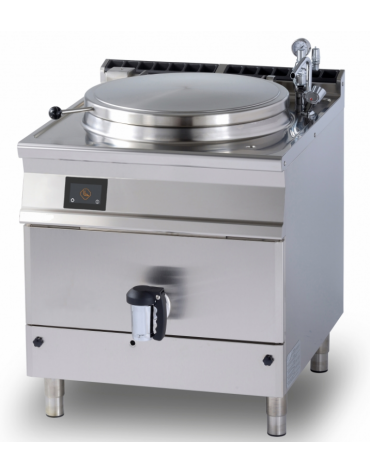 Pentola indiretta elettrica - Lt 135, vasca Ø cm 60x54h, carico automatico intercapedine - comandi digitali - cm 80x90x90h