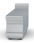 Piano di lavoro da banco in acciaio inox CrNi 18/10 AISI 304 con alzatina posteriore, senza cassetto - cm 20x90x28h