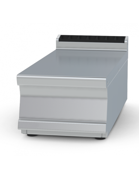 Piano di lavoro da banco in acciaio inox CrNi 18/10 AISI 304 con alzatina posteriore, senza cassetto - cm 40x90x28h