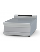 Piano di lavoro da banco in acciaio inox CrNi 18/10 AISI 304 con alzatina posteriore, senza cassetto - cm 60x90x28h