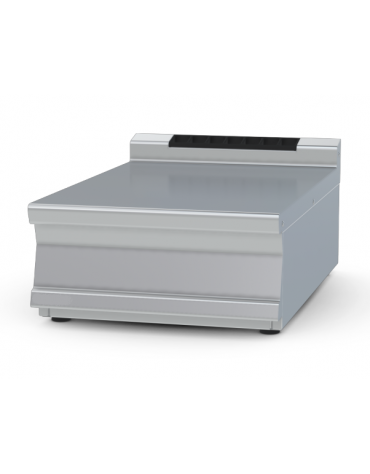 Piano di lavoro da banco in acciaio inox CrNi 18/10 AISI 304 con alzatina posteriore, senza cassetto - cm 60x90x28h