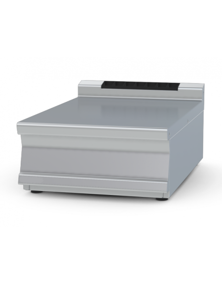 Piano di lavoro da banco in acciaio inox CrNi 18/10 AISI 304 con alzatina posteriore, senza cassetto - cm 60x90x28h