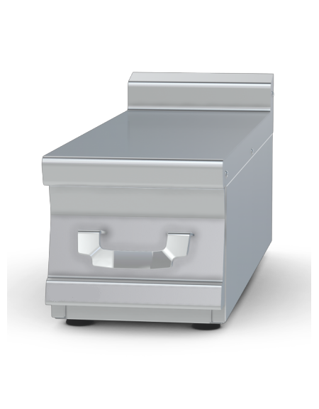 Piano di lavoro da banco inox AISI 304 con alzatina posteriore, 1 cassetto, 1 bacinella inox cm 19x50x15h - cm tot. 30x90x28h