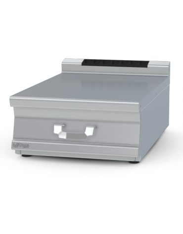 Piano di lavoro da banco inox AISI 304 con alzatina posteriore, 1 cassetto, 1 bacinella inox cm 49x50x15h - cm tot. 60x90x28h