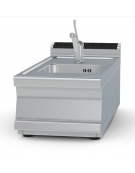 Lavello da banco inox CrNi 18/10 AISI 304, 1 vasca cm 30x35x15h, rubinetto a leva - dim. tot. cm 40x90x28h