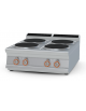 Piano di cottura elettrico da banco in acciaio inox CrNi 18/10 AISI 304 - 4 piastre tonde - Kw 14 - cm 80x90x28h