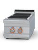 Piano di cottura elettrico da banco in acciaio inox CrNi 18/10 AISI 304 - 2 piastre quadrate - Kw 8 - cm 40x90x28h
