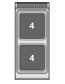 Piano di cottura elettrico da banco in acciaio inox CrNi 18/10 AISI 304 - 2 piastre quadrate - Kw 8 - cm 40x90x28h