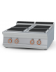 Piano di cottura elettrico da banco in acciaio inox CrNi 18/10 AISI 304 - 4 piastre quadrate - Kw 16 - cm 80x90x28h