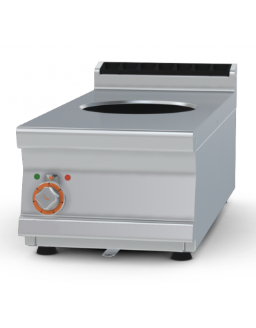 Piano cottura elettrico ad induzione WOK da banco in acciaio inox CrNi 18/10 AISI 304 - 1 zona cottura - cm 40x90x28h