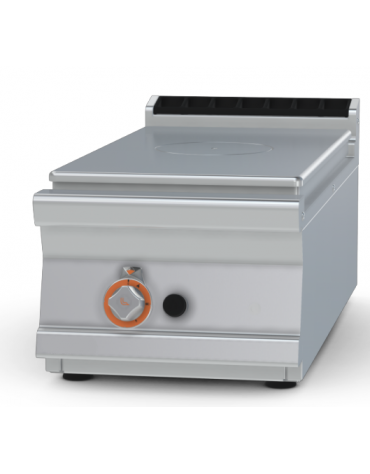 Tuttopiastra a gas in acciaio inox CrNi 18/10 AISI 304, piastra cm 39x73 - cm 40x90x28h
