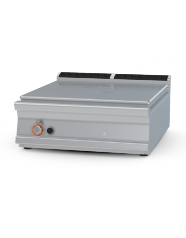 Tuttopiastra a gas da banco in acciaio inox CrNi 18/10 AISI 304, piastra cm 79x73 - cm 80x90x28h