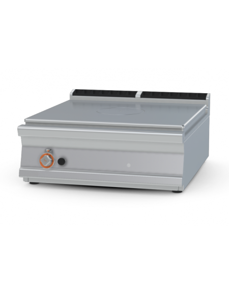 Tuttopiastra a gas da banco in acciaio inox CrNi 18/10 AISI 304, piastra cm 79x73 - cm 80x90x28h