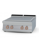 Tuttopiastra elettrico da banco in acciaio inox CrNi 18/10 AISI 304, piastra cm 70x68, 4 zone cottura - cm 80x90x28h