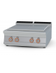 Tuttopiastra elettrico da banco in acciaio inox CrNi 18/10 AISI 304, piastra cm 70x68, 4 zone cottura - cm 80x90x28h