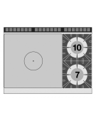 Piano di cottura a gas in acciaio inox CrNi 18/10 AISI 304, 2 fuochi + tuttopiastra cm 39x73 - cm 80x90x28h
