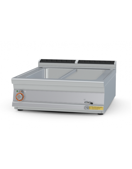Bagnomaria elettrico da banco in acciaio inox CrNi 18/10 AISI 304, 1 vasca per 2xGN1/1 + 2xGN1/3 cm 15h - Kw 5,7 - cm 80x90x28h