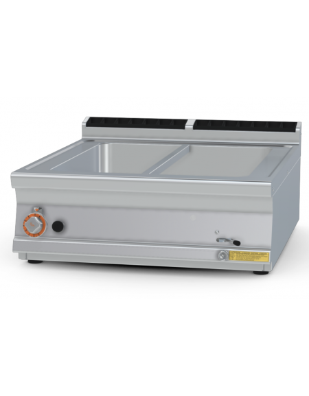 Bagnomaria a gas da banco in acciaio inox CrNi 18/10 AISI 304, 1 vasca per 2xGN1/1 + 2xGN1/3 cm 15h - cm 80x90x28h