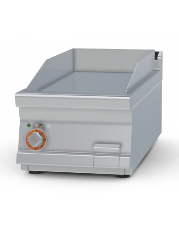 Fry-top elettrico liscio cromato da banco - piastra cm 36x68, 1 zona di cottura - trifase Kw 7,5 - cm 40x90x28h