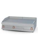 Fry-top elettrico liscio da banco - piastra cm 110,5x65, 3 zone di cottura - trifase Kw 22,5 - cm 120x90x28h