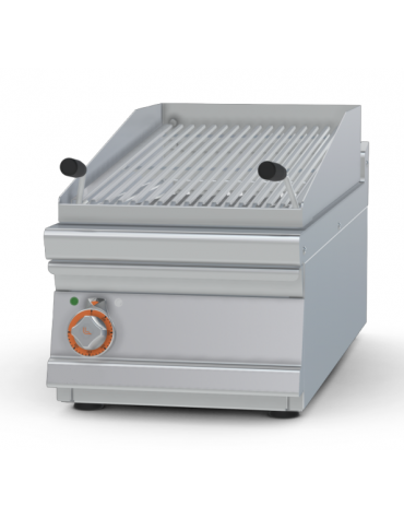 Griglia contact da banco - cottura diretta su resistenza in acciaio inox ribaltabile, 2 zone cottura - Kw 10,83 - cm 80x90x28h