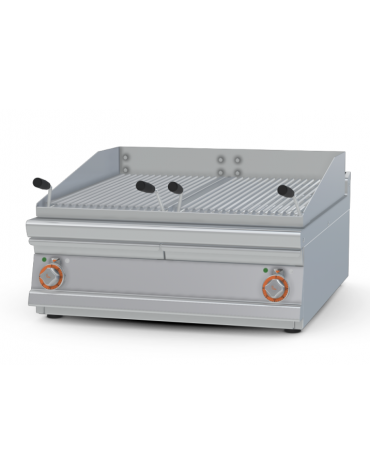 Griglia elettrica da banco - 2 griglie in acciaio inox regolabili dim. cm 38x66 cad. - 2 zone cottura - Kw 7,8 - cm 80x90x28h