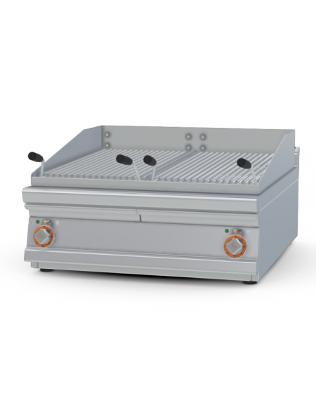 Griglia elettrica da banco - 2 griglie in acciaio inox regolabili dim. cm 38x66 cad. - 2 zone cottura - Kw 7,8 - cm 80x90x28h