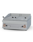 Griglie pietra lavica a gas - 2 griglie in acciaio inox regolabili dim. cm 38x66 cad. - 2 zone cottura - cm 80x90x28h