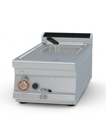 Friggitrice a gas da banco - 1 vasca da Lt 13, cm 31,5x34,5x22,5h - dim. tot. cm 40x70,5x28h