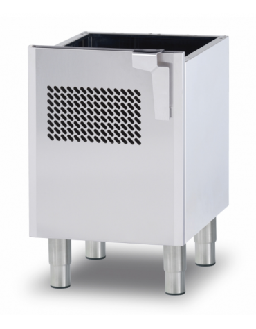 Base neutra con porta per induzione in acciaio inox CrNi 18/10 AISI 304 - cm 40x81x57h