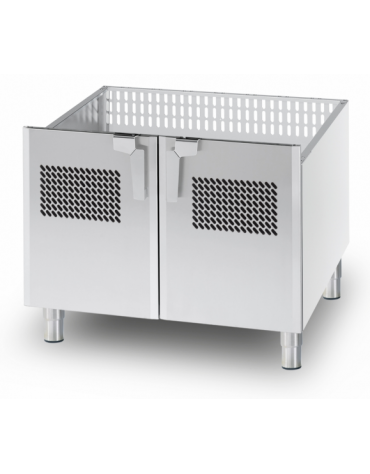 Base neutra con porta per induzione in acciaio inox CrNi 18/10 AISI 304 - cm 80x81x57h