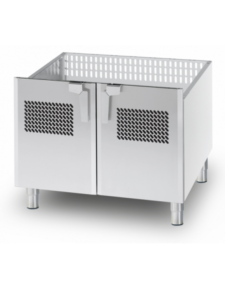 Base neutra con porta per induzione in acciaio inox CrNi 18/10 AISI 304 - cm 80x81x57h