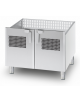 Base neutra con porta per induzione in acciaio inox CrNi 18/10 AISI 304 - cm 80x81x57h