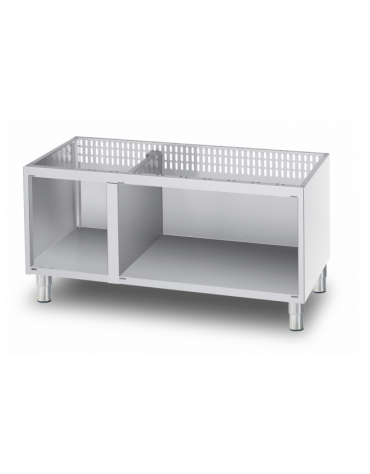 Base neutra a giorno in acciaio inox CrNi 18/10 AISI 304 porta non inclusa, cm 80x78,5x57h