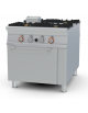 Cucina a gas passante, 4 fuochi su forno a gas passante statico, camera cm. 55x98x34h - cm 80x110x90h