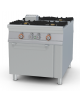 Cucina a gas passante, 4 fuochi su forno elettrico passante statico, camera cm. 55x98x34h - cm 80x110x90h
