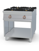 Piano cottura a gas passante su mobile a giorno, 4 fuochi - cm 80x110x90h