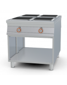 Piano cottura elettrico passante su mobile a giorno, 4 piastre quadrate - cm 80x110x90h