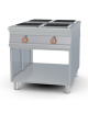 Piano cottura elettrico passante su mobile a giorno, 4 piastre quadrate - cm 80x110x90h