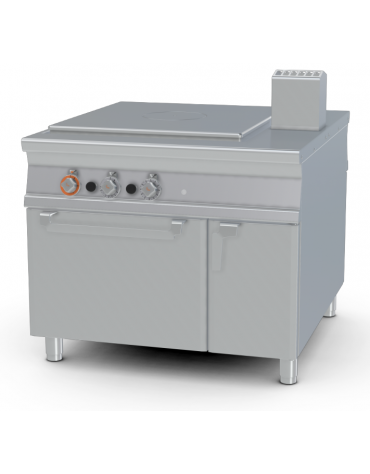 Tuttopiastra passante a gas su forno a gas passante statico, camera cm 55x98x34h - 2 vani neutri con porte - cm 110x110x90h
