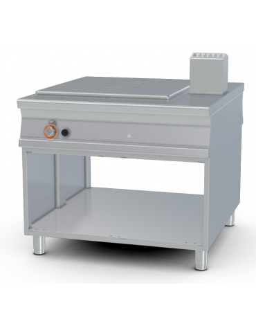 Tuttopiastra passante a gas su forno a gas passante statico, camera cm 55x98x34h - 2 vani neutri con porte - cm 110x110x90h