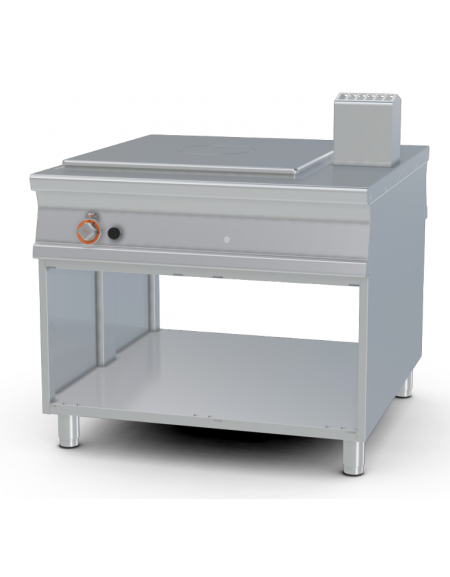 Tuttopiastra passante a gas su forno a gas passante statico, camera cm 55x98x34h - 2 vani neutri con porte - cm 110x110x90h