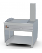 Fry-top a gas passante liscio cromato su mobile a giorno - piastra cm 76x85, 2 zone di cottura - cm 110x110x90h