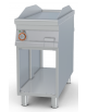 Fry-top elettrico passante liscio cromato su mobile a giorno - piastra cm 36x85 2 zone di cottura - cm 40x110x90h