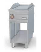 Fry-top elettrico passante rigato cromato su mobile a giorno - piastra cm 36x85 2 zone di cottura - cm 40x110x90h